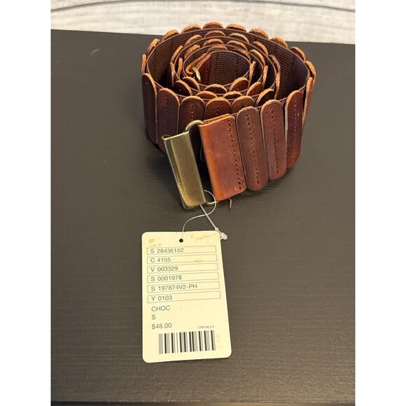 Anthropologie Accessories - NWT Anthropologie Vintage-Style Adjustable Brown Leather & Elastic Belt